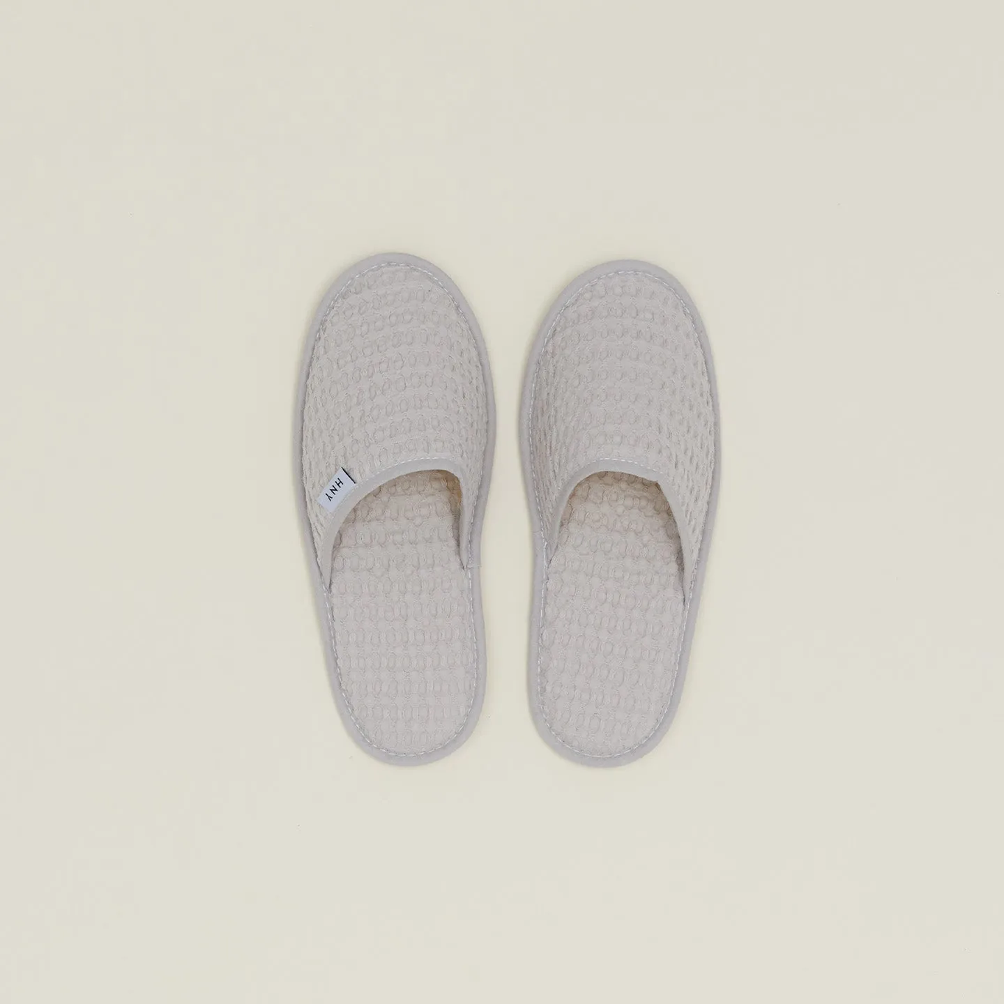 Simple Waffle Slippers - Light Grey