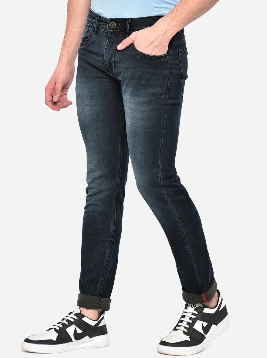 Steel Blue Washed Slim Fit Jeans | JadeBlue