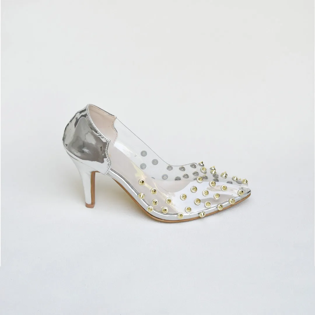 Studded Stilettos Silver