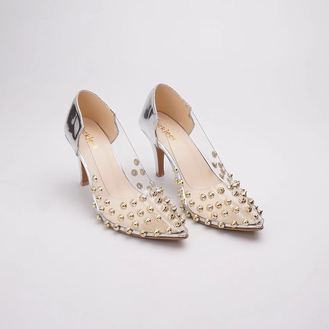 Studded Stilettos Silver