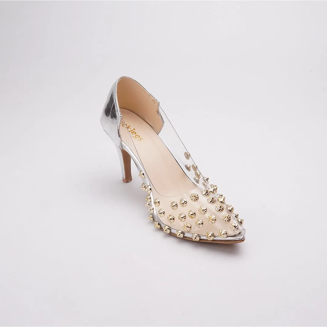 Studded Stilettos Silver