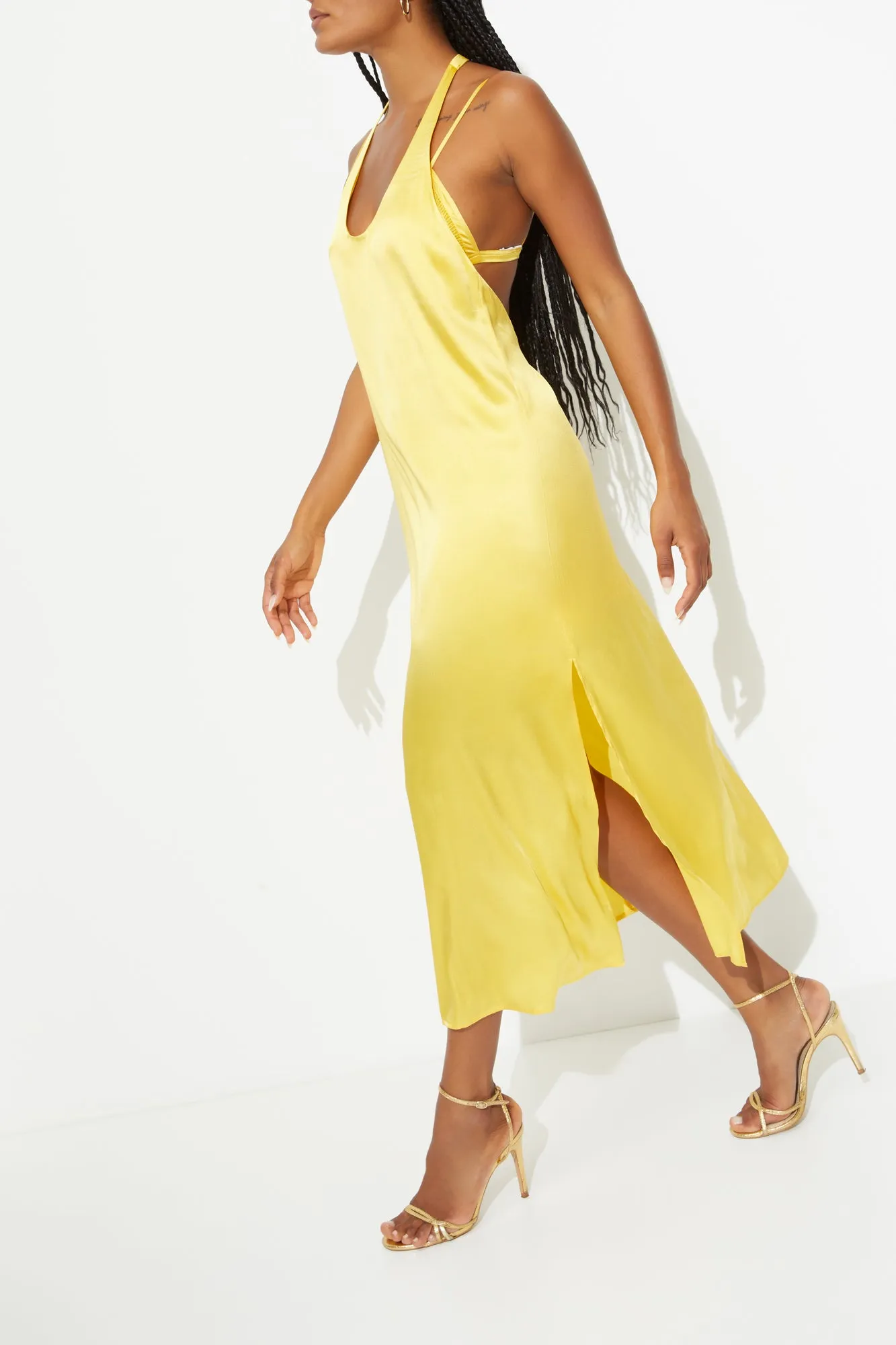 T-BOZ SLIP DRESS {MIMOSA YELLOW}