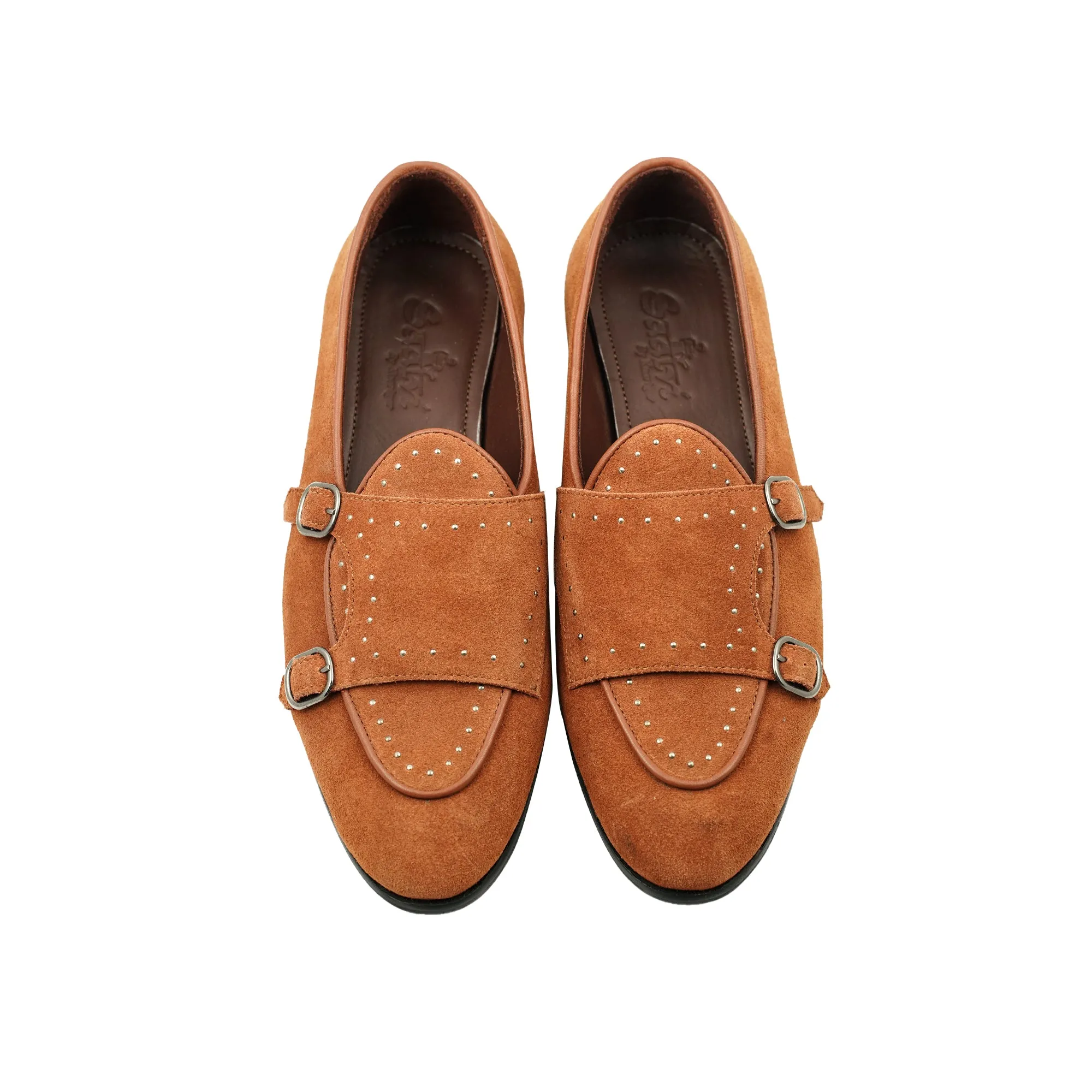 Tan Suede Belgian Monk Strap Bajrii