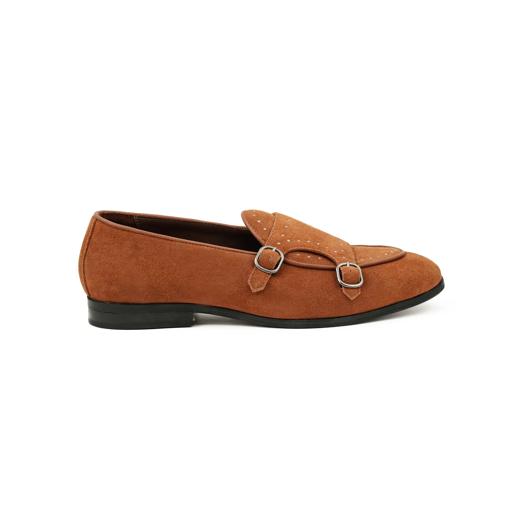 Tan Suede Belgian Monk Strap Bajrii