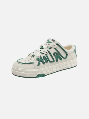 WLS Letter Graphic Lace-Up Front Skate Shoes