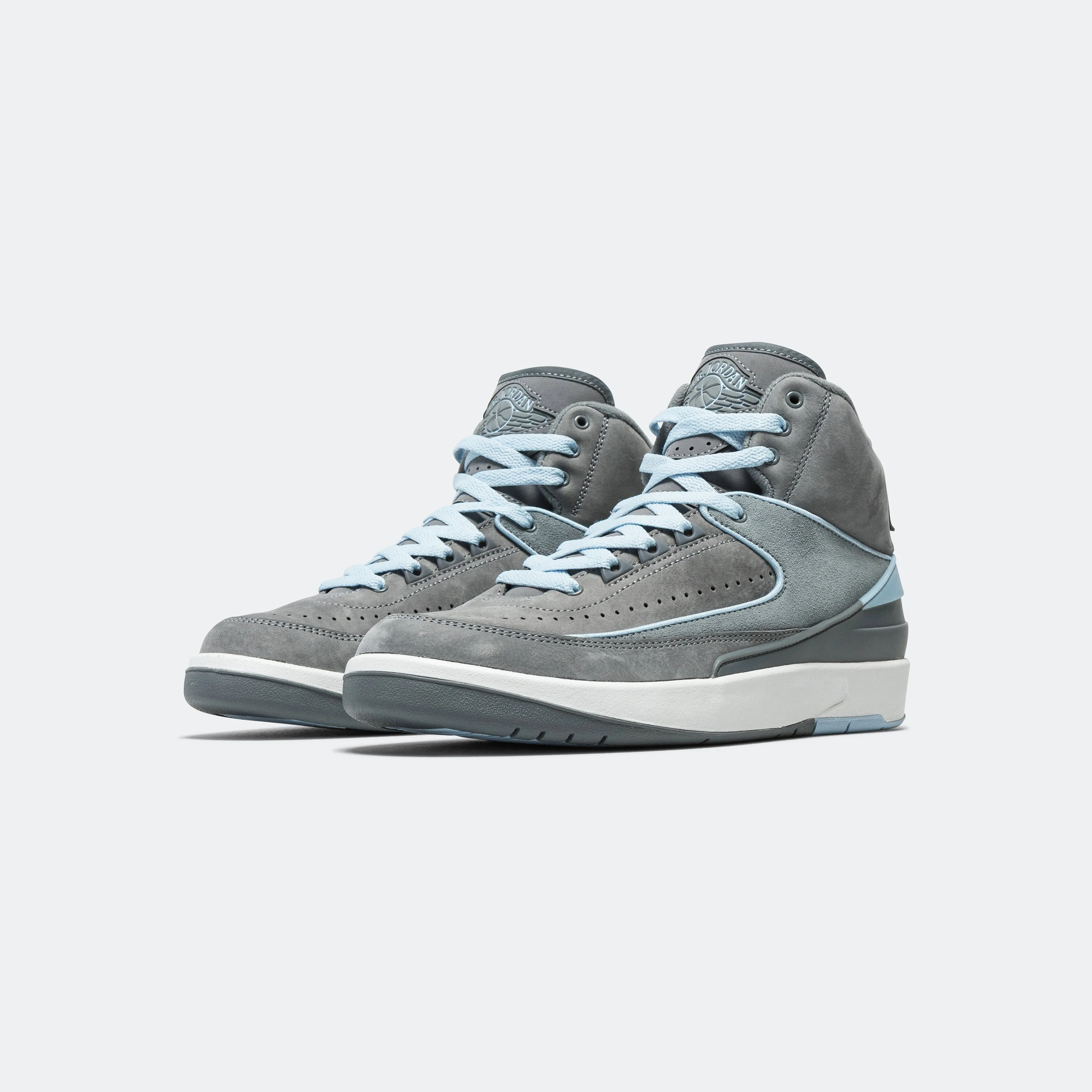 Womens Air Jordan 2 Retro - Cool Grey/Ice Blue-White