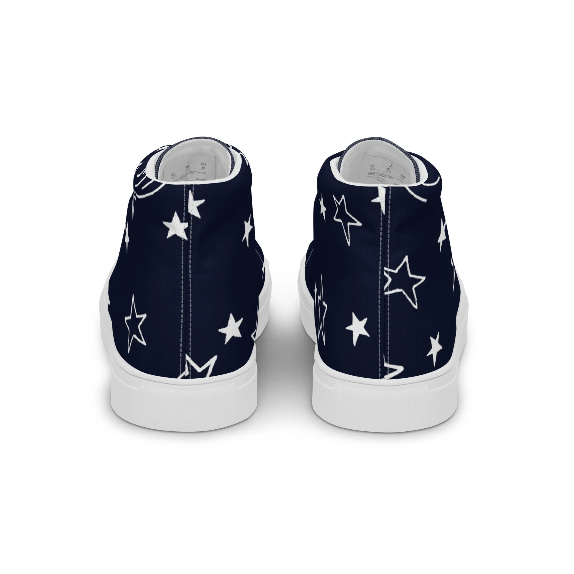 Women's High Top Canvas Shoes with Playful Star Design