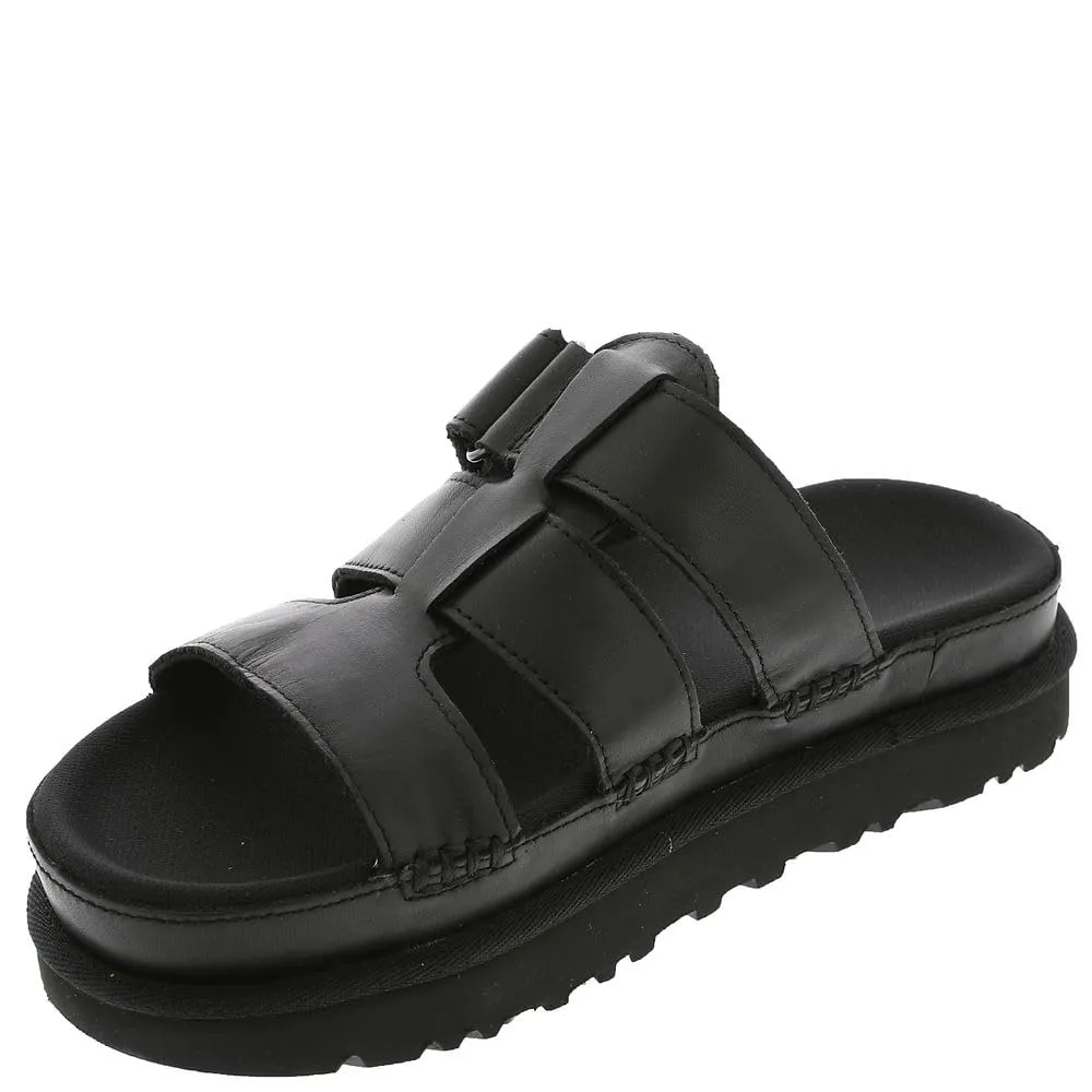 Women's Shoes UGG GOLDENSTAR SLIDE Leather Sandals 1154652 BLACK