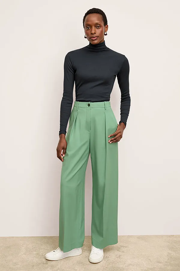 Zuri Pant - Washable Wool Twill :: Parisian Green